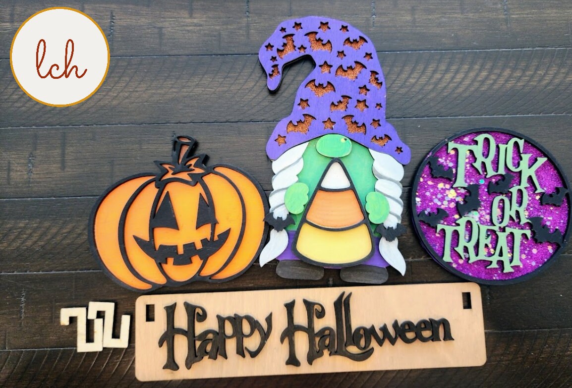 Enchanting Halloween Gnome Witch Interchangeable Shelf Sitter Inserts (Inserts Only)