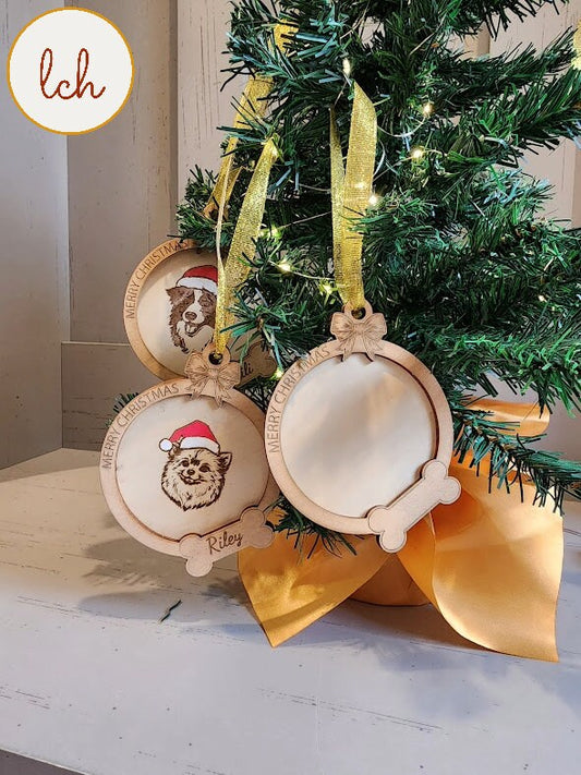 Personalized Santa Paws Wooden Laser-Cut Dog Breed Christmas Ornaments - Choose from 67 Breeds!