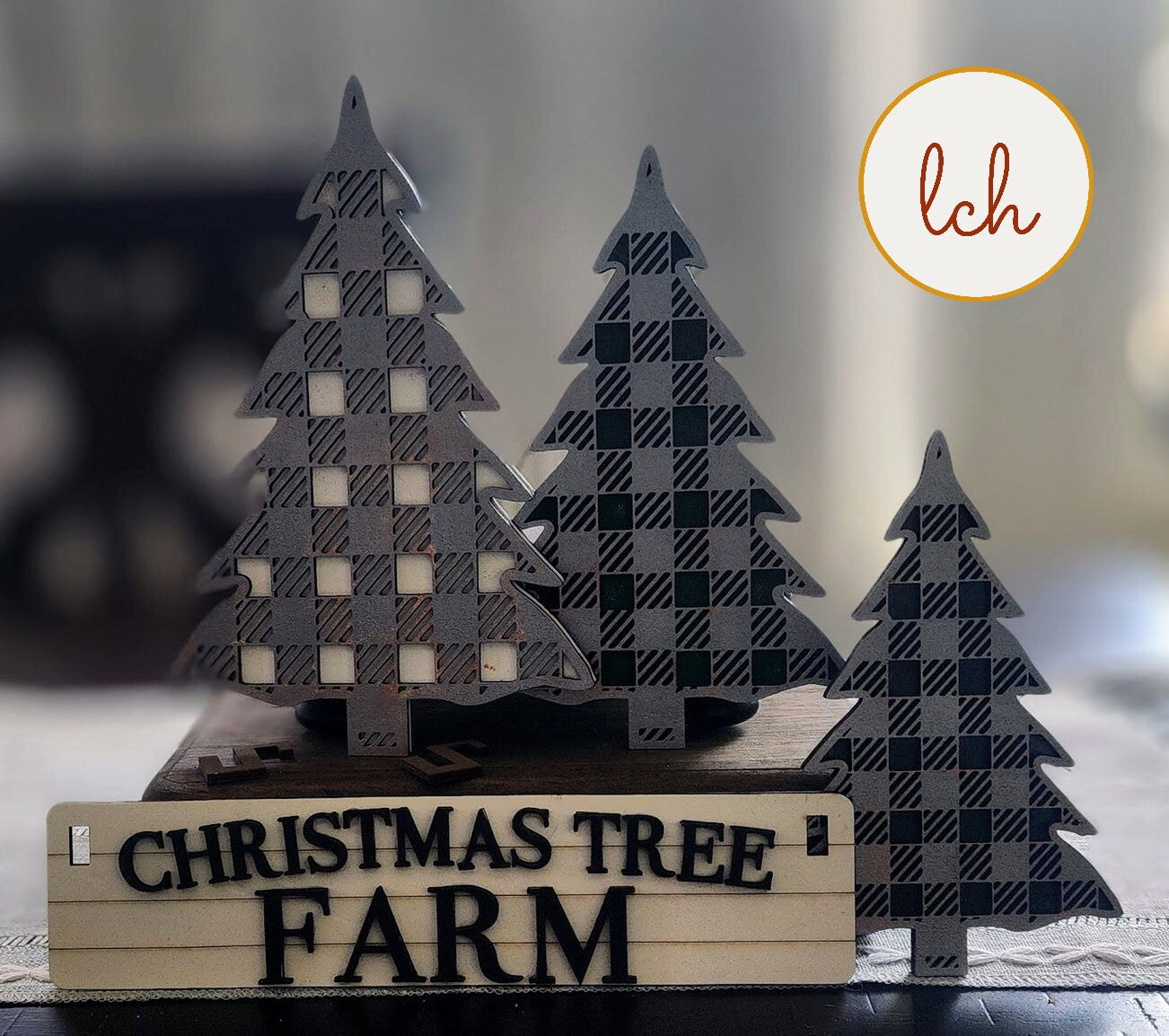 Charming Wooden Laser-Cut & Hand-Painted Christmas Tree Shelf Sitter Inserts (Inserts Only)
