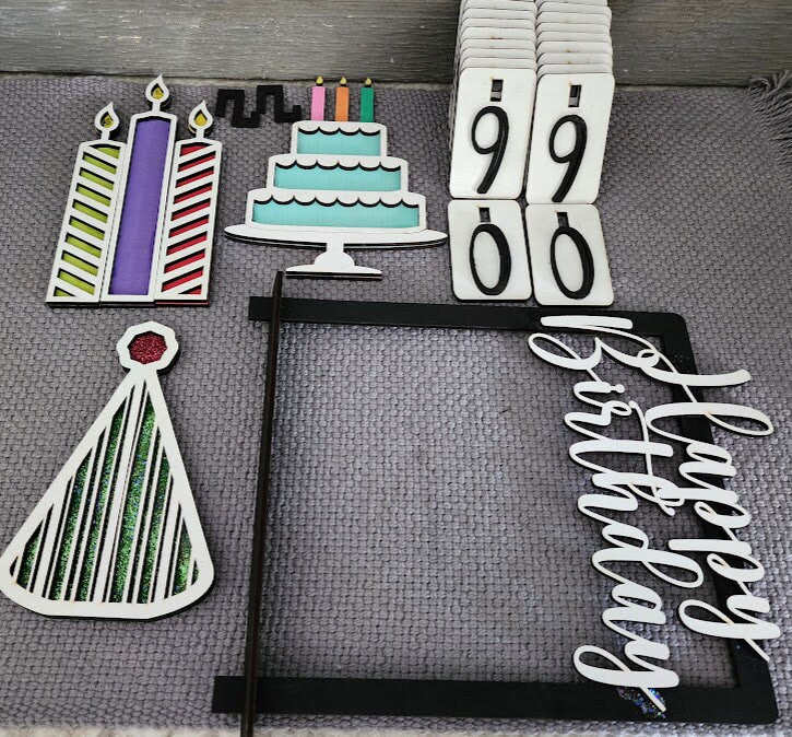 Happy Birthday Shelf Sitter Insert: The Perfect Addition to Your Celebration Décor (Insert Only)
