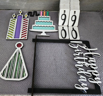 Happy Birthday Shelf Sitter Insert: The Perfect Addition to Your Celebration Décor (Insert Only)
