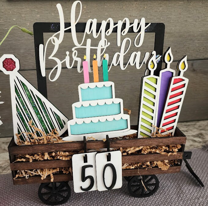 Happy Birthday Shelf Sitter Insert: The Perfect Addition to Your Celebration Décor (Insert Only)