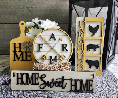 Rustic Charm Shelf Sitter: Handcrafted Farm Home Insert for Cozy Country Décor (Insert Only)