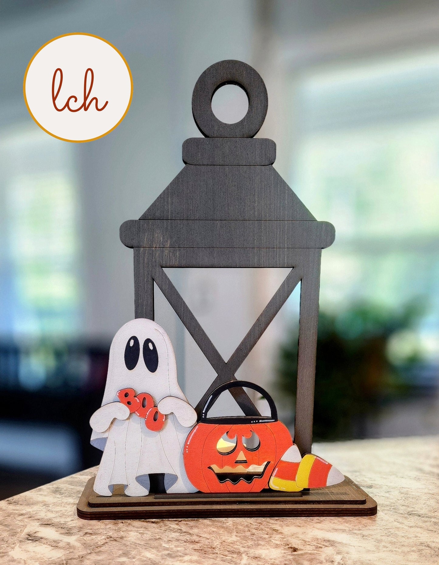 Boo Ghost & Pumpkin Halloween Lantern Insert (Insert Only)